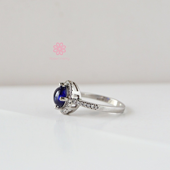 Bague en argent sterling et saphir (taille 50) - Rosen'marry