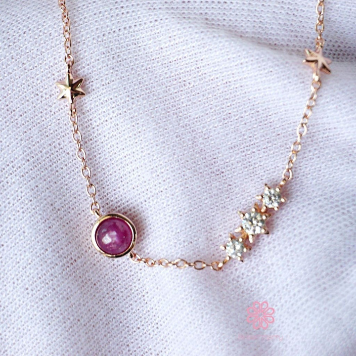 Bracelet en argent sterling et rubis | Porte-bonheur et bijou cadeau