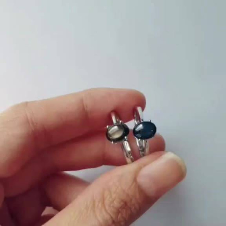 Bague saphir étoile noire | Argent sterling 925 | Rosen'marry