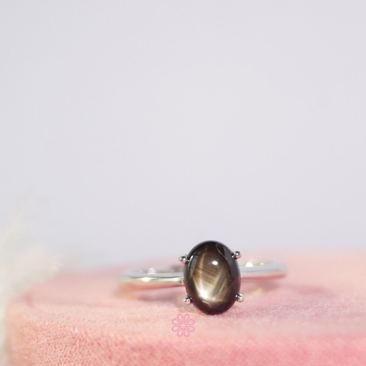 Bague saphir étoile noire | Argent sterling 925 | Rosen'marry