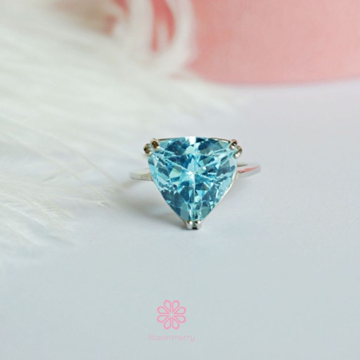 Bague en topaze véritable | Argent 925, pierre porte-bonheur