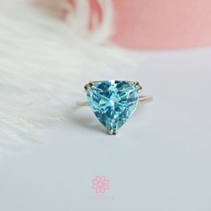Bague en topaze véritable | Argent 925, pierre porte-bonheur