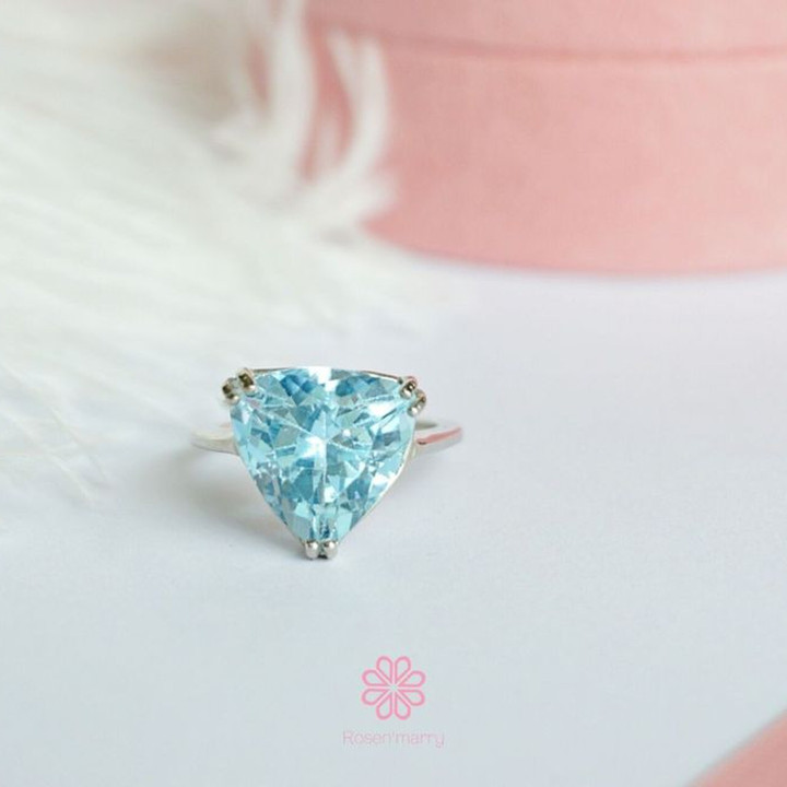 Bague en topaze véritable | Argent 925, pierre porte-bonheur