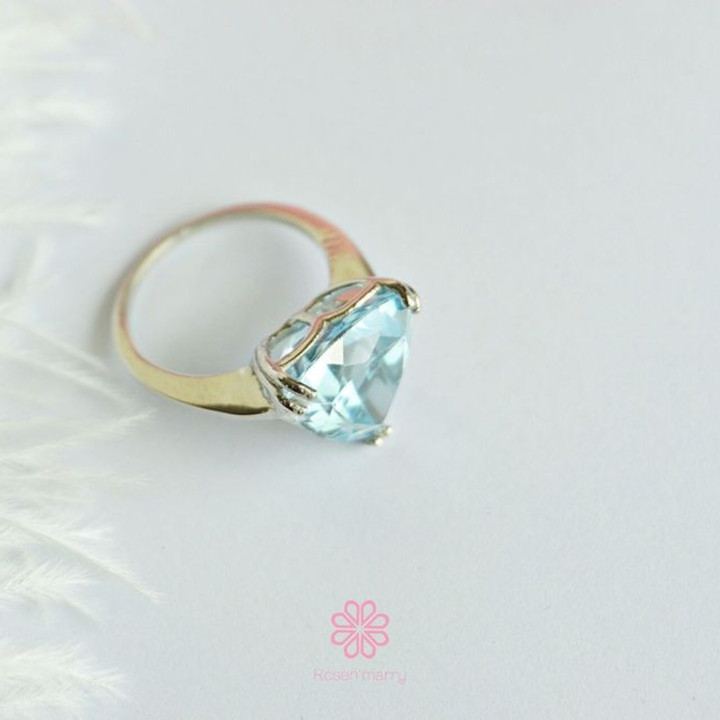 Bague en topaze véritable | Argent 925, pierre porte-bonheur