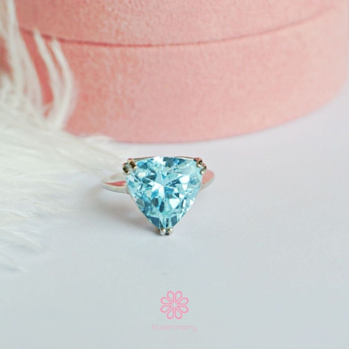 Bague en topaze véritable | Argent 925, pierre porte-bonheur