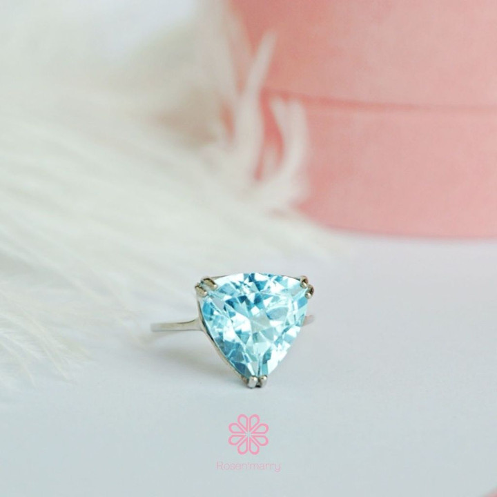 Bague en topaze véritable | Argent 925, pierre porte-bonheur