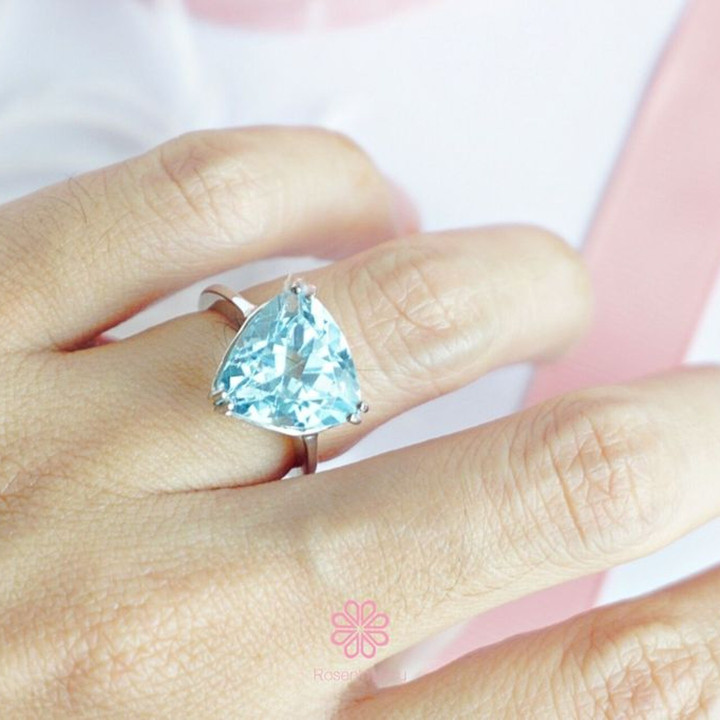 Bague en topaze véritable | Argent 925, pierre porte-bonheur