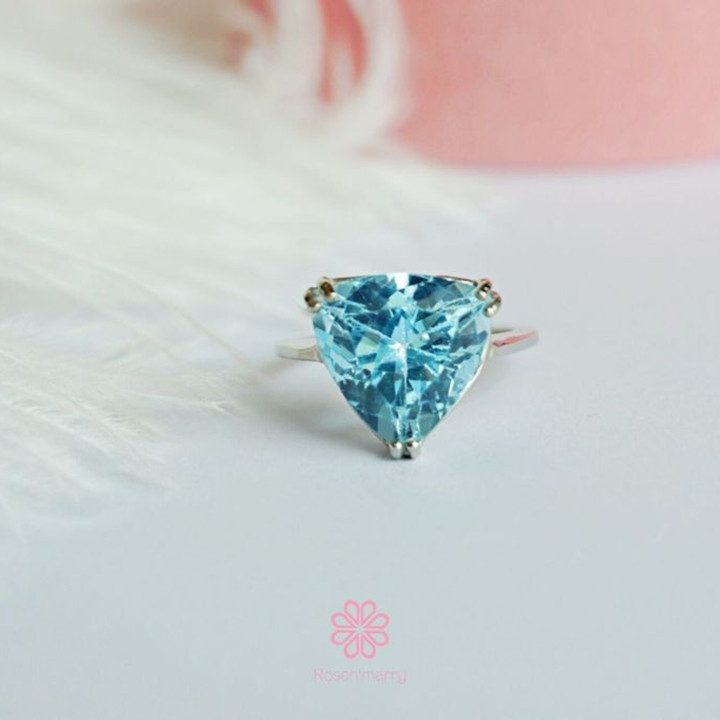 Bague en topaze véritable | Argent 925, pierre porte-bonheur