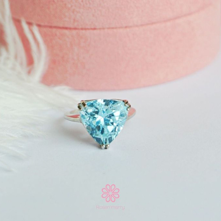 Bague en topaze véritable | Argent 925, pierre porte-bonheur
