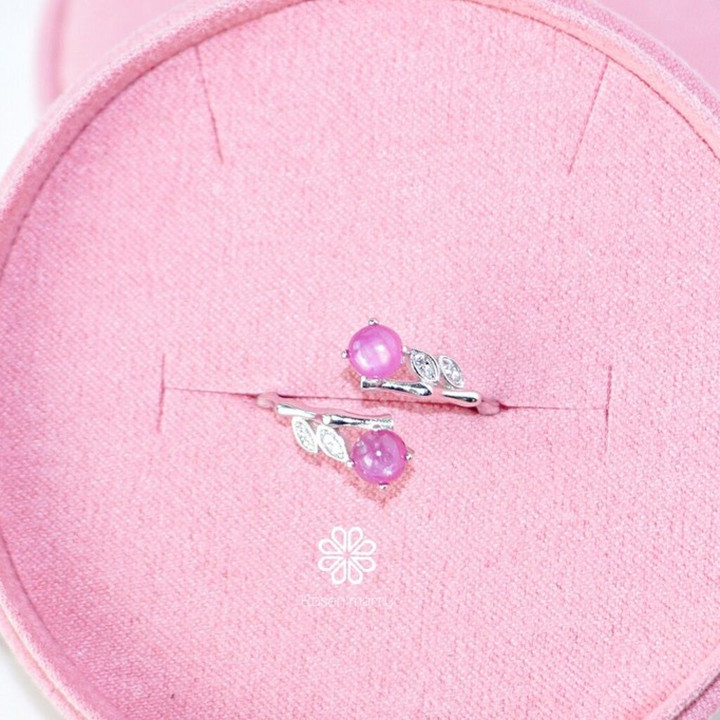 Star Ruby Ring in Sterling Silver | Rosen'marry Genuine Gemstone