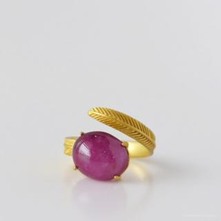 Bague rubis exceptionnelle (10 carats) | Argent sterling et plaqué or