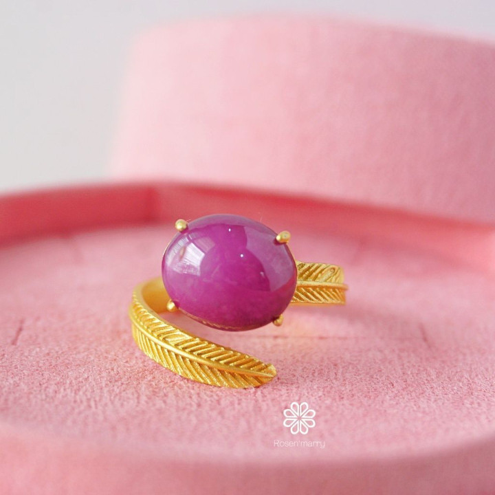 Bague rubis exceptionnelle (10 carats) | Argent sterling et plaqué or