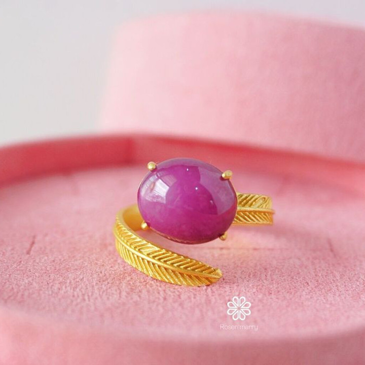 Bague rubis exceptionnelle (10 carats) | Argent sterling et plaqué or