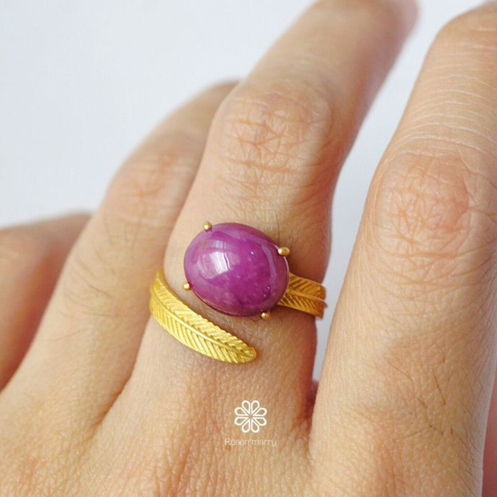 Bague rubis exceptionnelle (10 carats) | Argent sterling et plaqué or