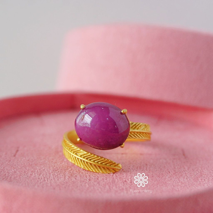 Bague rubis exceptionnelle (10 carats) | Argent sterling et plaqué or