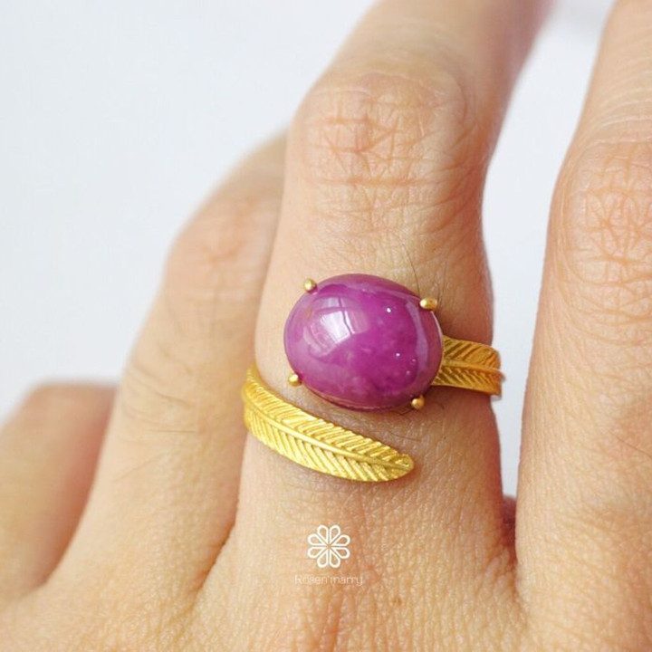 Bague rubis exceptionnelle (10 carats) | Argent sterling et plaqué or