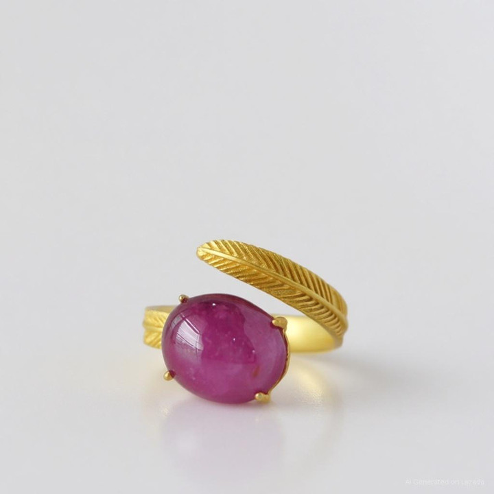 Bague rubis exceptionnelle (10 carats) | Argent sterling et plaqué or