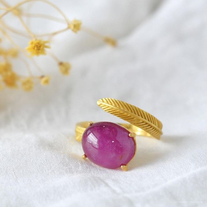Bague rubis exceptionnelle (10 carats) | Argent sterling et plaqué or
