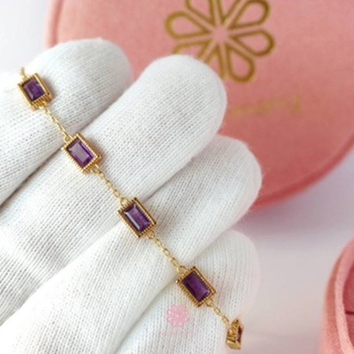 Bracelet en améthyste et argent sterling - Élégance et luxe | Rosen'marry