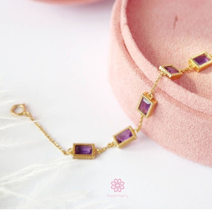 Bracelet en améthyste et argent sterling - Élégance et luxe | Rosen'marry