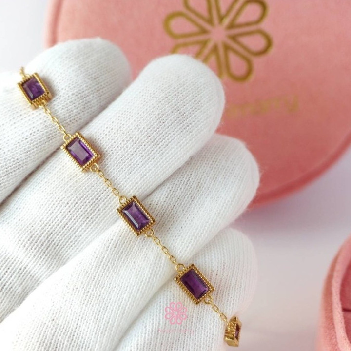 Bracelet en améthyste et argent sterling - Élégance et luxe | Rosen'marry