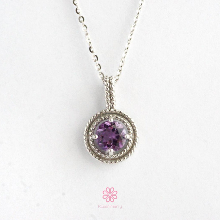 Deep Red Garnet Sterling Silver Pendant Necklace Gift Box
