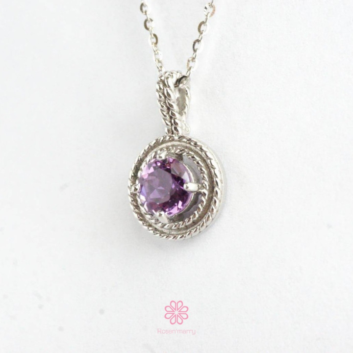Deep Red Garnet Sterling Silver Pendant Necklace Gift Box