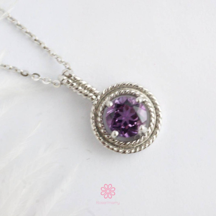Deep Red Garnet Sterling Silver Pendant Necklace Gift Box