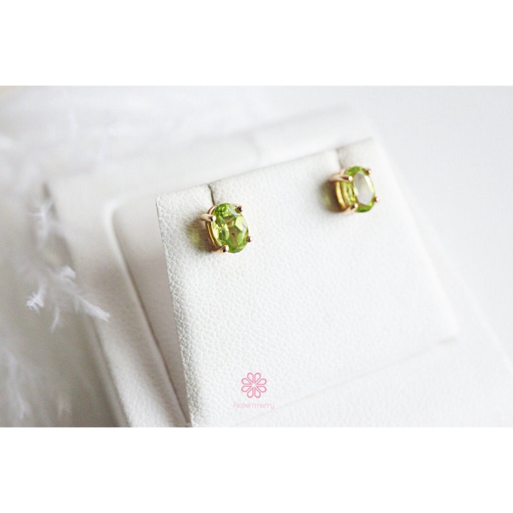Pendientes de peridoto auténtico | Plata de ley 925 | Regalos de buena fortuna