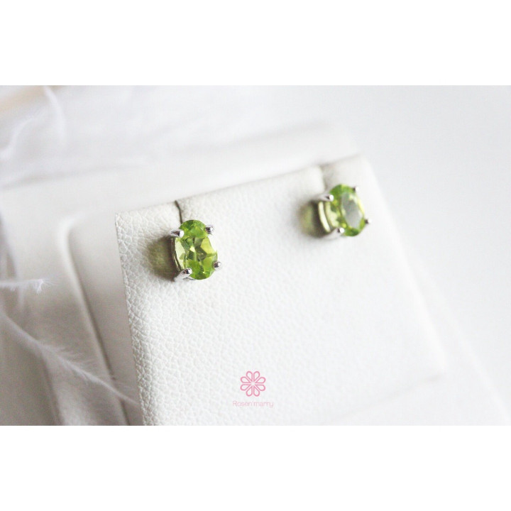 Pendientes de peridoto auténtico | Plata de ley 925 | Regalos de buena fortuna