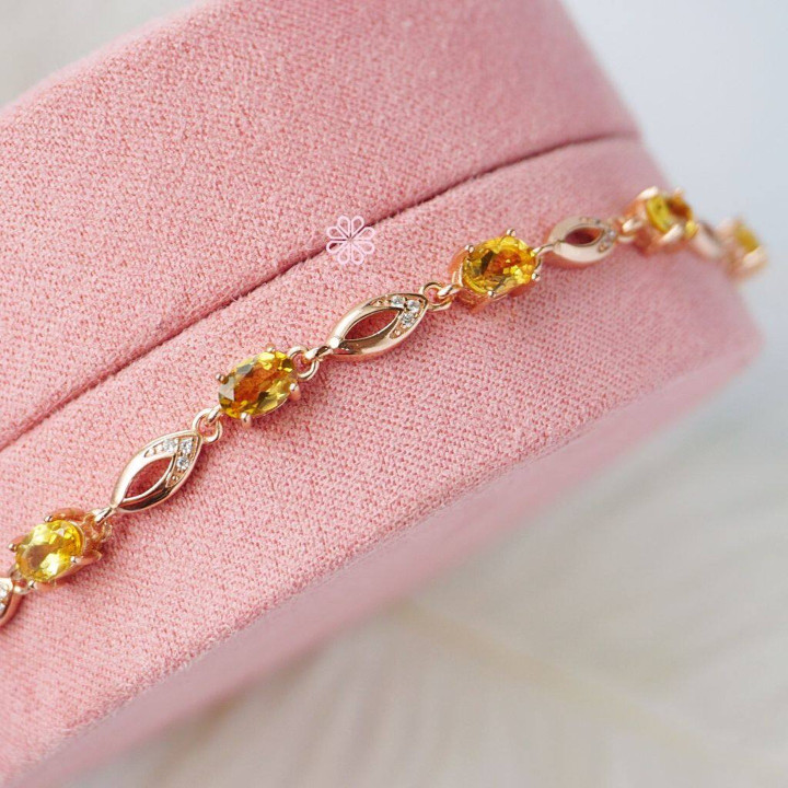 Bracelet en citrine et argent sterling - Porte-bonheur | Rosen'marry