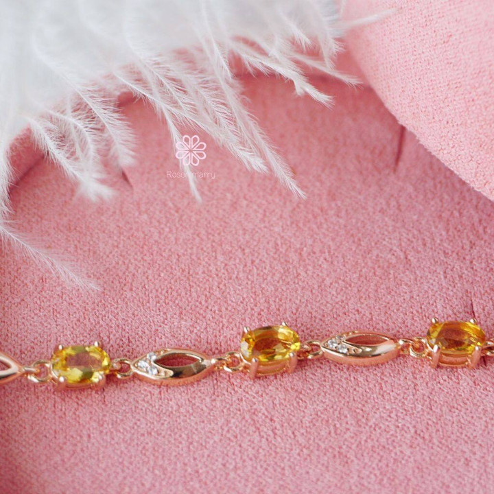 Bracelet en citrine et argent sterling - Porte-bonheur | Rosen'marry