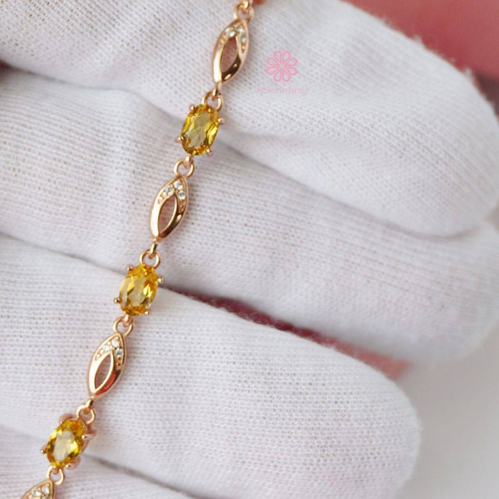 Bracelet en citrine et argent sterling - Porte-bonheur | Rosen'marry