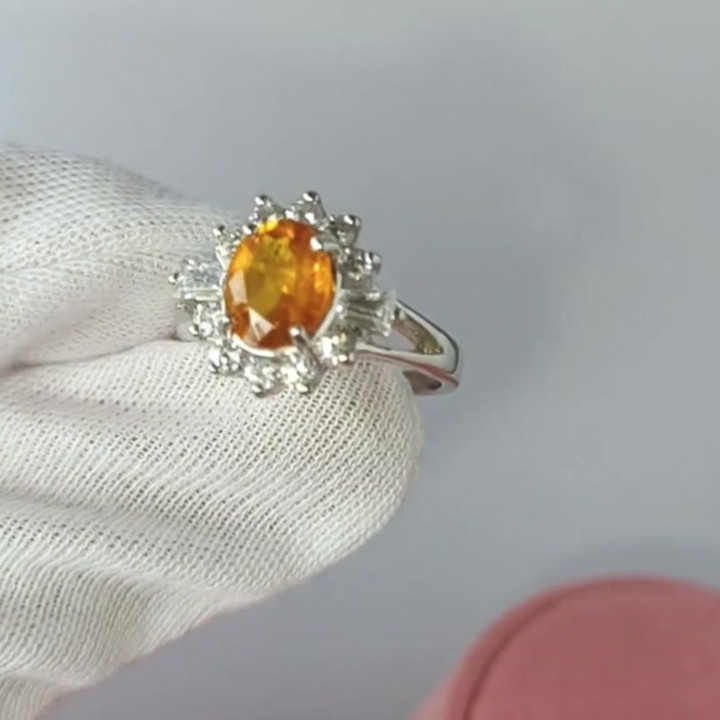 Bague en argent sterling sertie d'un saphir véritable | Rosen'marry RR117