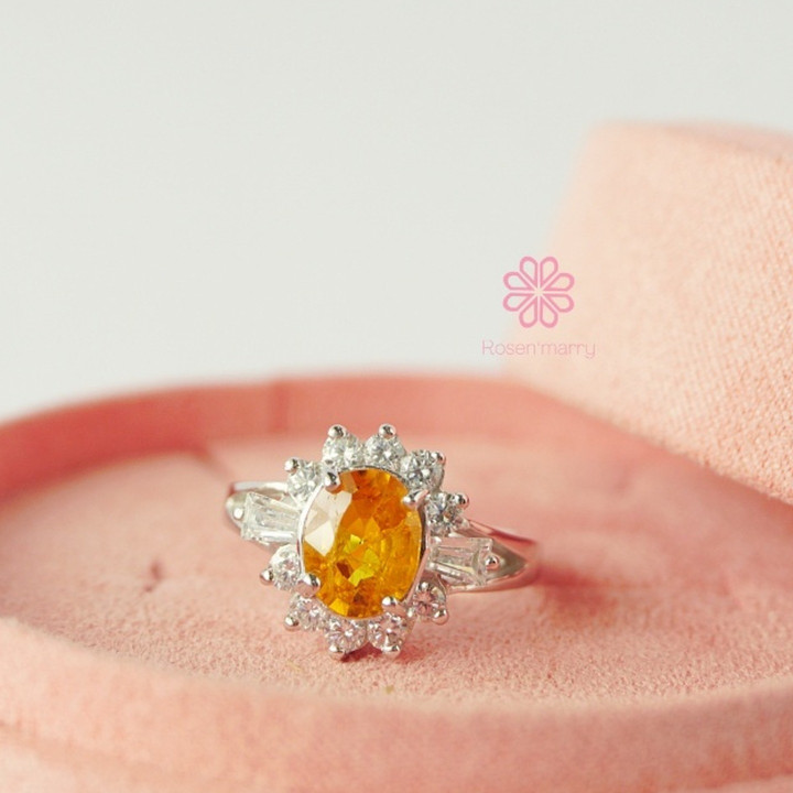 Bague en argent sterling sertie d'un saphir véritable | Rosen'marry RR117