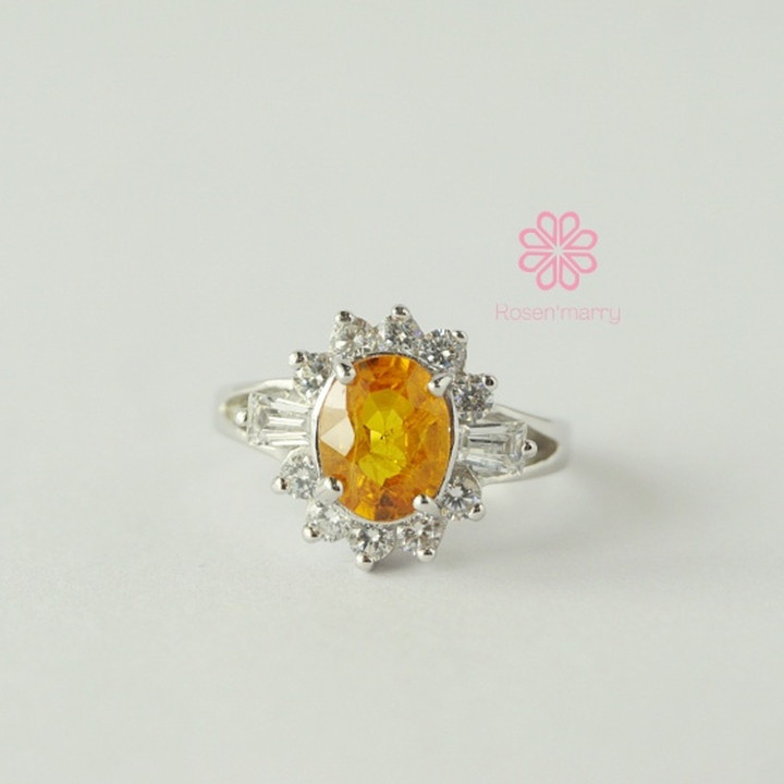 Bague en argent sterling sertie d'un saphir véritable | Rosen'marry RR117