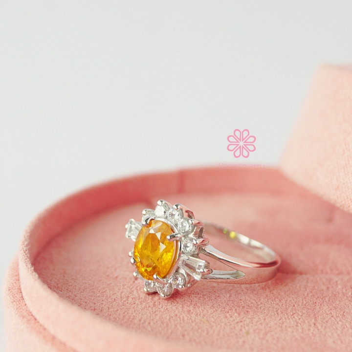 Bague en argent sterling sertie d'un saphir véritable | Rosen'marry RR117