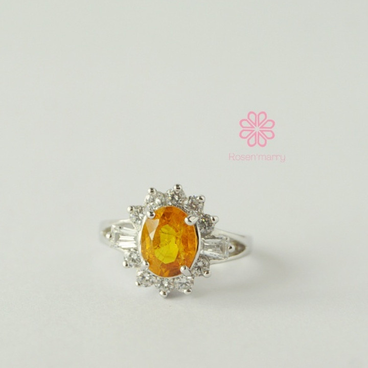 Bague en argent sterling sertie d'un saphir véritable | Rosen'marry RR117