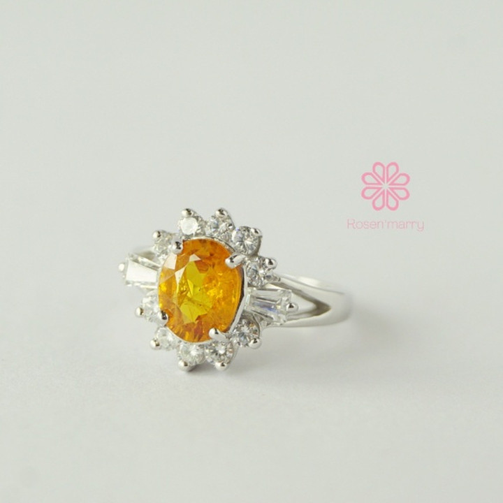 Bague en argent sterling sertie d'un saphir véritable | Rosen'marry RR117
