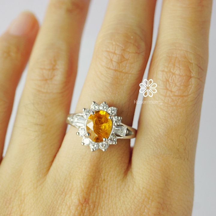 Bague en argent sterling sertie d'un saphir véritable | Rosen'marry RR117