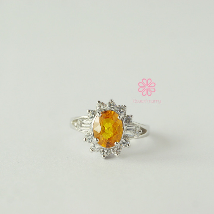 Bague en argent sterling sertie d'un saphir véritable | Rosen'marry RR117
