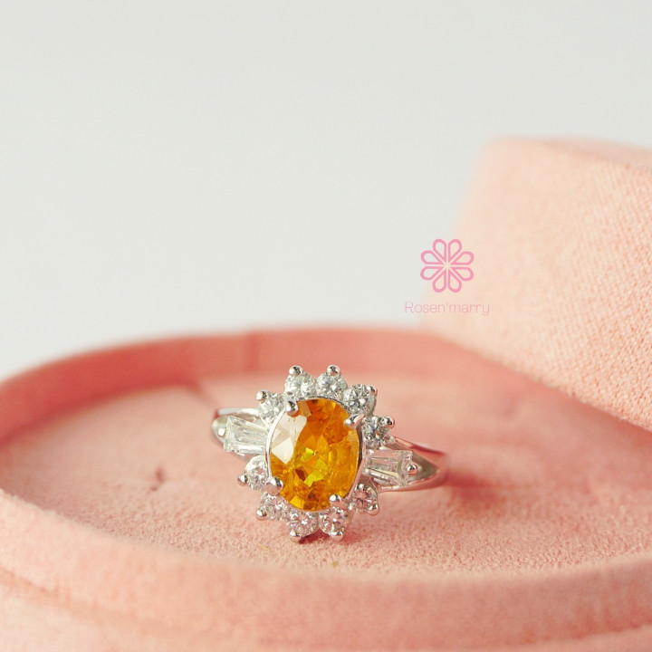 Bague en argent sterling sertie d'un saphir véritable | Rosen'marry RR117
