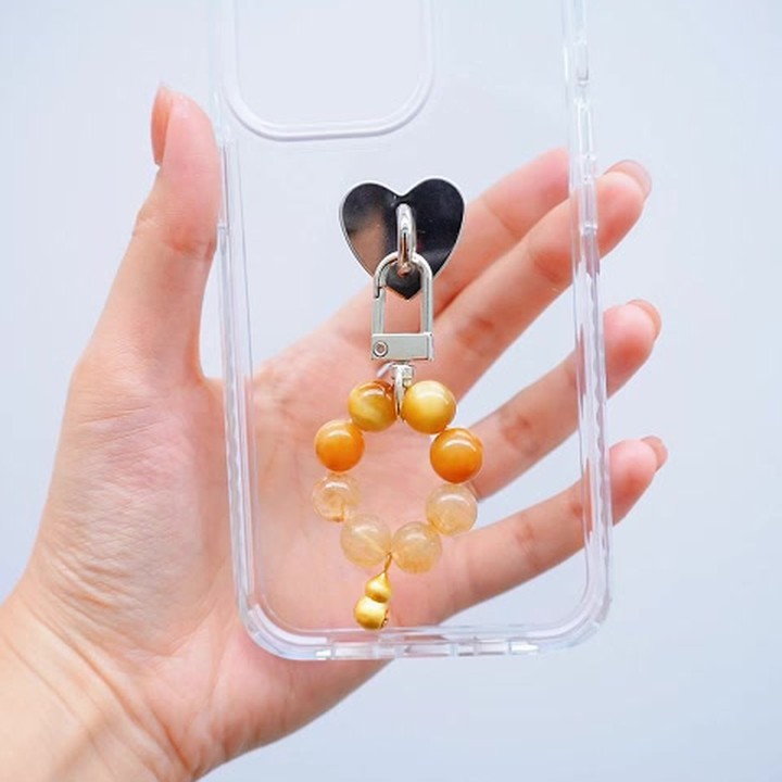 Lucky Stone Keychain: Charm, Beads and Wristlet Gift