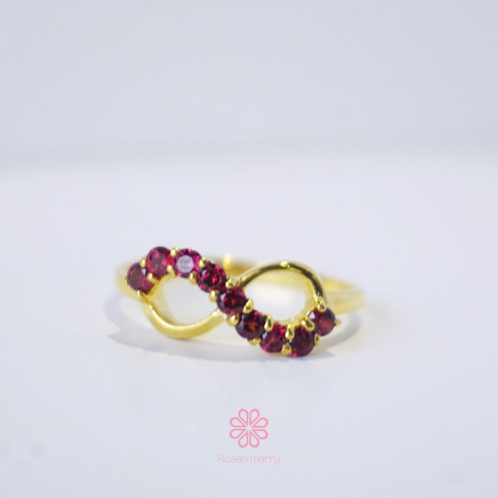 Bague en grenat brut | Argent sterling | Taille 56 | Pierre précieuse authentique