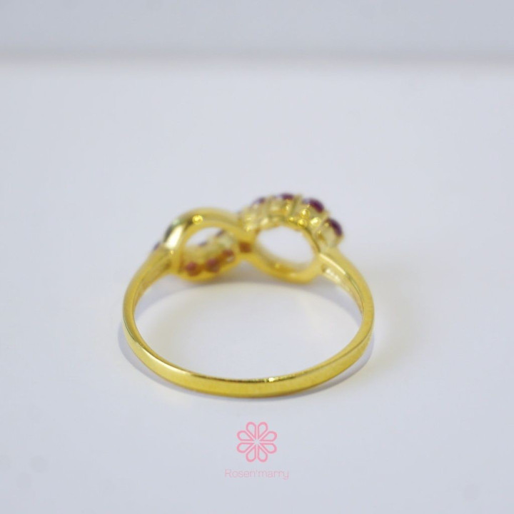 Bague en grenat brut | Argent sterling | Taille 56 | Pierre précieuse authentique