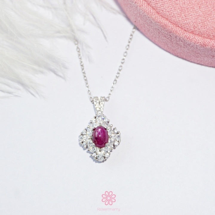 Red Ruby Sterling Silver Necklace | Elegant and Timeless