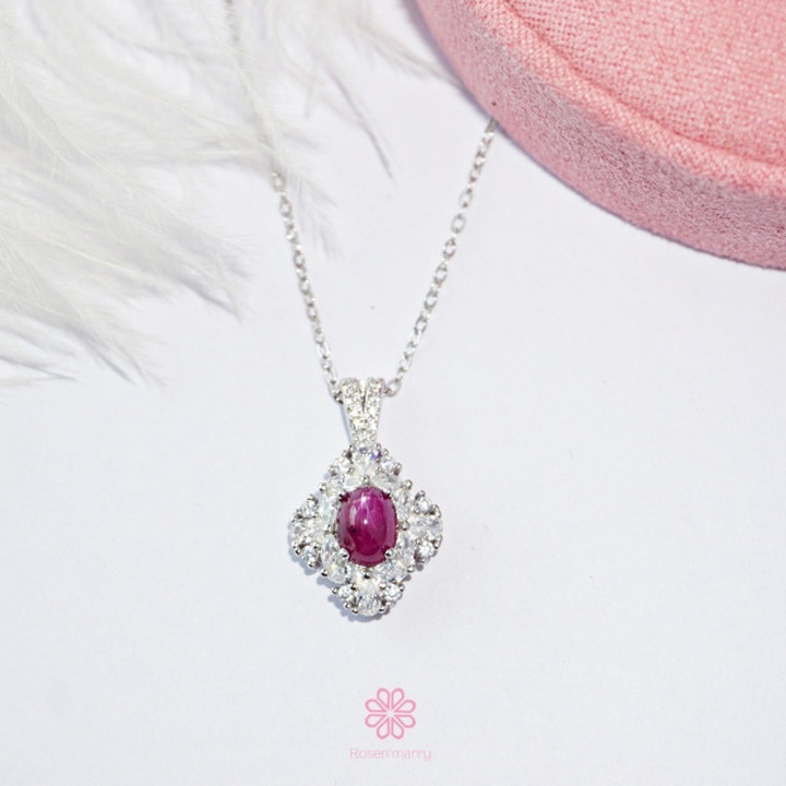 Red Ruby Sterling Silver Necklace | Elegant and Timeless