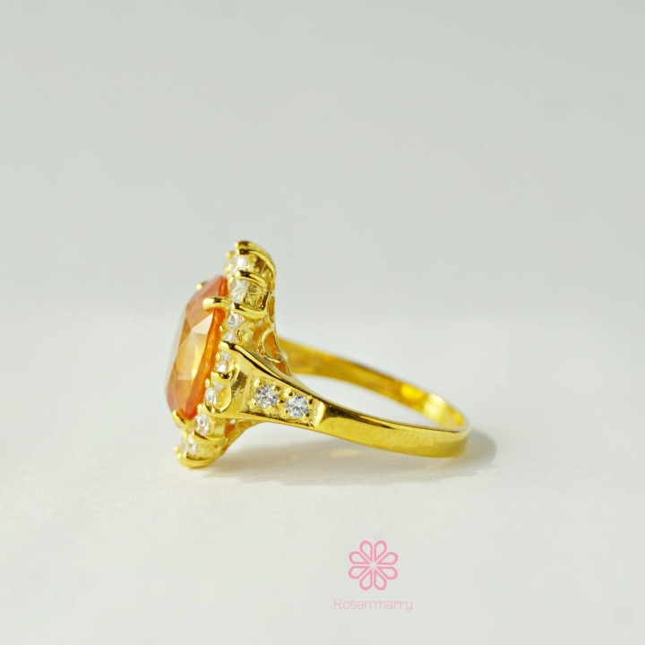 Bague en argent sterling ornée d'un saphir jaune véritable de 7,5 carats
