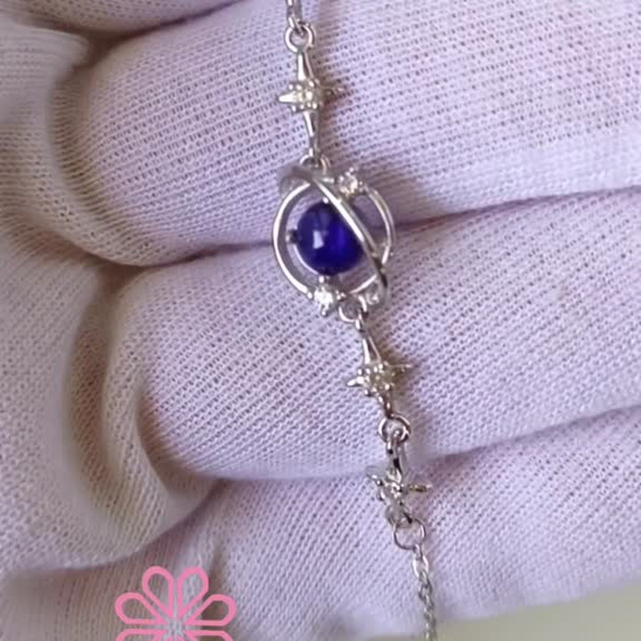 Echtes Rubinarmband | 925er Sterlingsilber, Glücksbringer