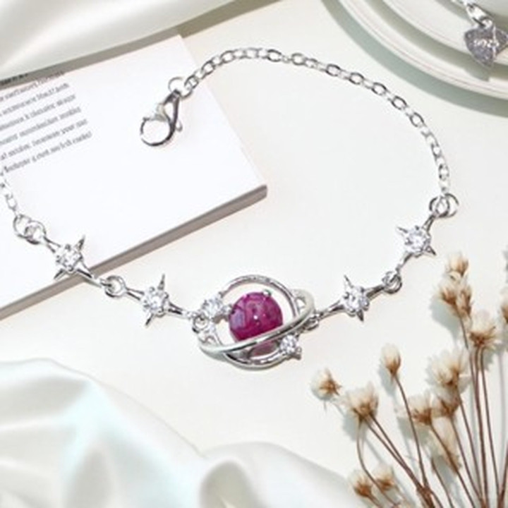 Echtes Rubinarmband | 925er Sterlingsilber, Glücksbringer